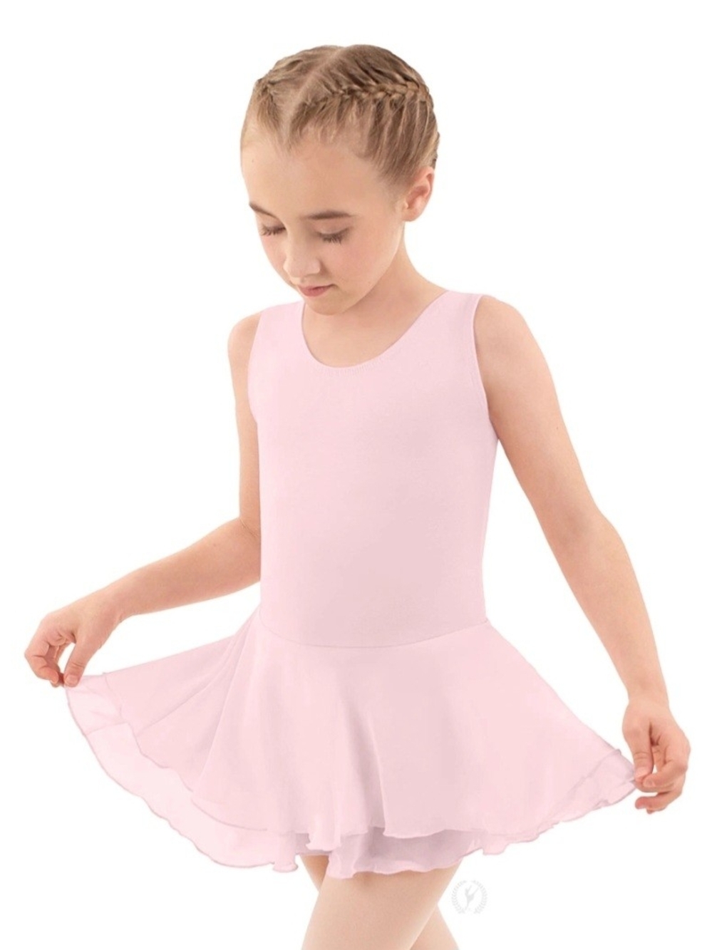Girls Eurotard Pink Ballet Leotard with Skirt - Medium